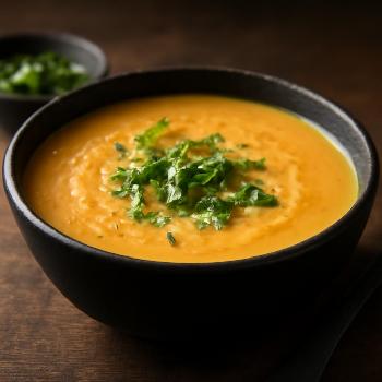 Soupe de légumes racines crémeuse au lait de coco (cuisson mijotée)
