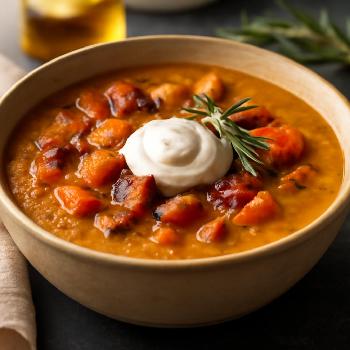 Soupe de Légumes Rôtis au Romarin