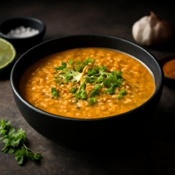 Soupe de lentilles corail au lait de coco