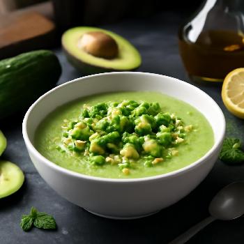 Soupe Froide de Concombre et Avocat à la Menthe